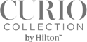 The image displays the logo of Curio Collection by Hilton, with the text 